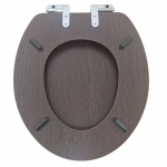 Heritage Bathrooms Soft Close Quick Release Toilet Seat & Cover Walnut With Chrome Hinges TSWAL101SSC