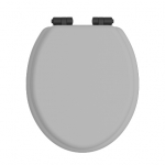 Heritage Bathrooms Soft Close Quick Release Toilet Seat & Cover Dove Grey With Matt Black Hinges TSDGR105SC