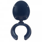 Celmac Cresent Standard Close Open Front Toilet Seat & Cover With Stainless Steel Bottom Fix Hinge Inas Blue SCX12IB