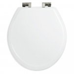 Imperial Bathrooms Astoria Deco Oval Soft Close Toilet Seat & Cover White With Polished Nickel Hinges XX50008310NSB