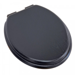 Heritage Bathrooms Soft Close Quick Release Toilet Seat & Cover Black With Matt Black Hinges TSBLA105SC