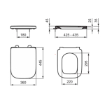 Ideal Standard i.Life B Standard Close Quick Release Toilet Seat & Cover White T468201