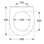 Pressalit Objecta Pro Polygiene Standard Close Bottom Fixing Toilet Seat Without Cover Black 989111-DF7999