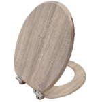Pura Wyndham Soft Close Chrome Hinge Toilet Seat & Cover Oak S10142-OAK