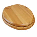 Choice Solid Wood Standard Close Toilet Seat & Cover Antique Pine With Gold Hinges CH.506340
