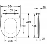Grohe Bau Ceramic Slim Soft Close Quick Release Toilet Seat and Cover Alpine White 39898000