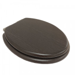 Heritage Bathrooms Soft Close Quick Release Toilet Seat & Cover Walnut With Brushed Nickel Hinges TSWAL103SSC