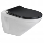 Pressalit Sway Uni Soft Close With Lift Off Bottom Fixing Toilet Seat & Cover Black 970001-D05999
