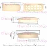 Choice Long D2 Toilet Seat & Cover Buffer Set White CH.506368