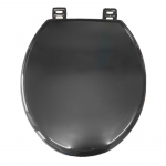Celmac Emerald Standard Close Toilet Seat & Cover With Plastic Bottom Fix Hinge Black SEM11BL