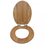 Heritage Bathrooms Soft Close Quick Release Toilet Seat & Cover Oak With Brushed Nickel Hinges TSOAK103SC