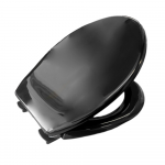 Celmac Sapphire Standard Close Toilet Seat & Cover With Bottom Fix Plastic Hinge Black SSP11BL