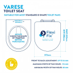 Croydex Varese D Flexi-Fix Soft Close Quick Release Wooden Toilet Seat & Cover Grey Oak Effect With Chrome Hinges WL610131H