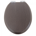 Heritage Bathrooms Soft Close Quick Release Toilet Seat & Cover Walnut With Chrome Hinges TSWAL101SSC