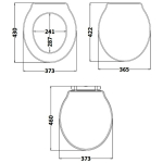 Hudson Reed Chancery Wooden Soft Close Quick Release Toilet Seat & Cover Timeless Sand with Chrome Hinge LOS498