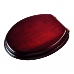 Croydex Mahogany Effect Standard Close Solid Wood Toilet Seat & Cover With Brass Hinges WL515202
