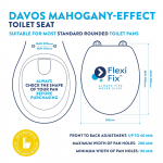 Croydex Mahogany Effect Standard Close Solid Wood Toilet Seat & Cover With Chrome Hinges WL515241