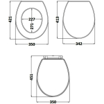 Hudson Reed Richmond Wooden Soft Close Quick Release Toilet Seat & Cover Storm Grey with Chrome Hinge LOS299