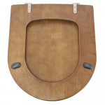 Villeroy & Boch Hommage Standard Close Toilet Seat & Cover Stained Walnut With Brass Hinges 99266600