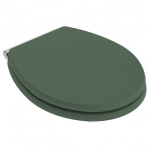 Hudson Reed Richmond Wooden Soft Close Quick Release Toilet Seat & Cover Timeless Sand with Hunter Green LOS899