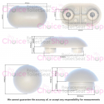 Villeroy & Boch Pure Stone Toilet Seat and Cover Buffer Set Grey 92209700