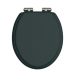 Heritage Bathrooms Soft Close Quick Release Toilet Seat & Cover Classic Green With Brushed Nickel Hinges TSCLG103SC
