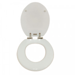 Heritage Bathrooms Soft Close Quick Release Toilet Seat & Cover White Gloss With Vintage Gold Hinges TSWGL100SC