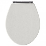 Hudson Reed Richmond Wooden Soft Close Quick Release Toilet Seat & Cover Timeless Sand with Chrome Hinge LOS499