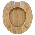 Heritage Bathrooms Soft Close Quick Release Toilet Seat & Cover Oak With Brushed Nickel Hinges TSOAK103SC