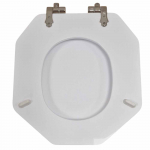 Imperial Bathrooms Astoria Original Soft Close Toilet Seat & Cover White With Polished Nickel Hinges XA50000310NSB