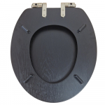 Heritage Bathrooms Soft Close Quick Release Toilet Seat & Cover Black With Vintage Gold Hinges TSBLA100SC