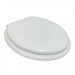 Heritage Bathrooms Soft Close Quick Release Toilet Seat & Cover White Gloss With Vintage Gold Hinges TSWGL100SC