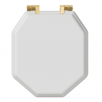 Imperial Bathrooms Astoria Original Soft Close Toilet Seat & Cover White With Brushed Brass Hinges XA50000610NSB