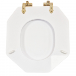 Imperial Bathrooms Astoria Original Soft Close Toilet Seat & Cover White With Antique Gold Hinges XA50000210NSB