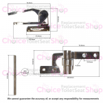 Bemis Canyon CP 1/4-20 New Replacement Toilet Seat Hinge Set - HG3345997-Chrome