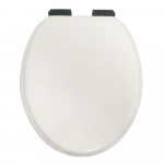 Heritage Bathrooms Soft Close Quick Release Toilet Seat & Cover White Gloss With Matt Black Hinges TSWGL105SC