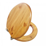 Choice Solid Wood Standard Close Toilet Seat & Cover Antique Pine With Gold Hinges CH.506341