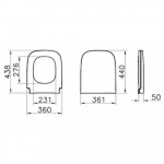 Vitra S20 Square Soft Close Toilet Seat & Cover White 177-003-009