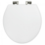 Imperial Bathrooms Astoria Deco Windsor Soft Close Toilet Seat & Cover White With Polished Nickel Hinges XT50000310NSB