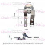 Bemis AL Tuck-Under CP Replacement Toilet Seat Hinge Set - HG1016997-Chrome