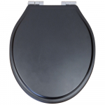 Tavistock Marston Slim Soft Close Quick Release Wooden Toilet Seat & Cover Black With Chrome Hinges DC4051-SF