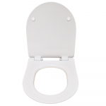 FixRite D-Line Thin Short Fit Soft Close Toilet Seat & Cover White FR128000