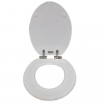 Heritage Bathrooms Soft Close Quick Release Toilet Seat & Cover White Gloss With Brushed Nickel Hinges TSWGL103SC
