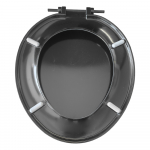 Celmac Calypso Standard Close Toilet Seat & Cover With Colour Match Plastic Hinge Black SCA11BL/SCA21BL