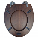 BC Sanitan Soft Close Solid Wood Toilet Seat & Cover Dark Oak  CHOICE-VCSEACHMOK