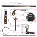 B.C Sanitan Replacement Bar Hinge Set - Chrome
