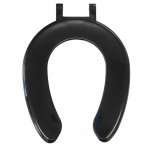 Celmac Crescent Junior J Standard Close Seat Only With Bottom Fixing Stainless Steel Hinges Black SCJ53BL