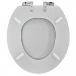 Heritage Bathrooms Soft Close Quick Release Toilet Seat & Cover Dove Grey With Chrome Hinges TSDGR101SSC