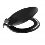 Celmac Saxon Standard Close Toilet Seat & Cover Black With Stainless Steel Bottom Fix Hinge SSA12BL