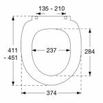 Pressalit Scandinavia Plus Soft Close With Lift Off Bottom Fixing Toilet Seat & Cover Black 758001-D05999